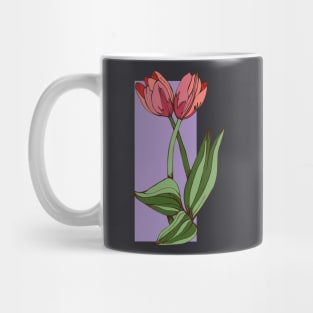 Botanical illustration of the plant tulips Mug